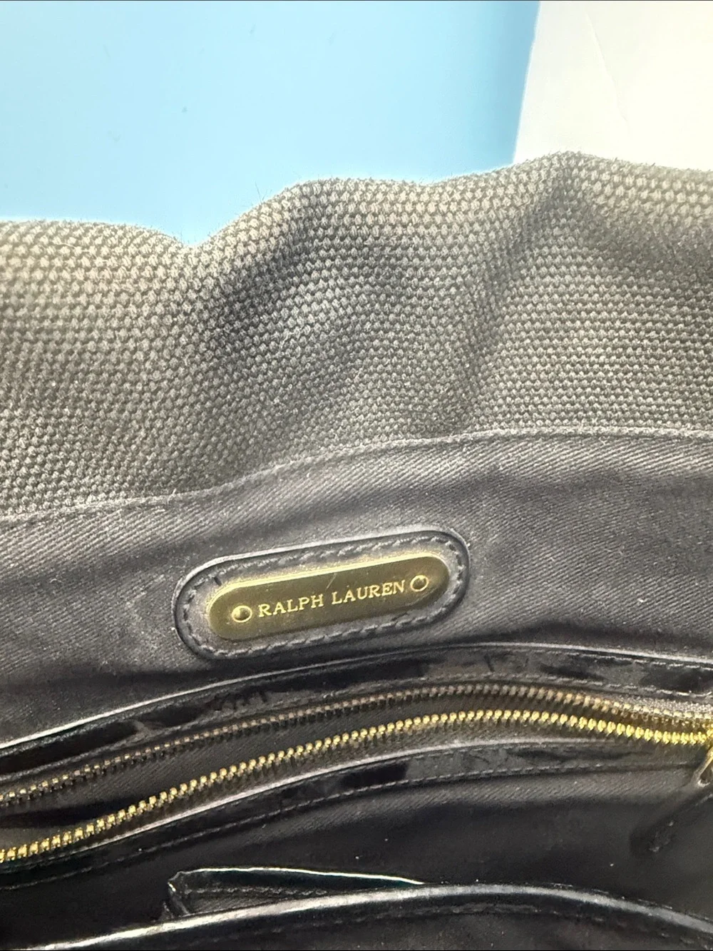 Classic Black Canvas Tote Bag with Leather Handles